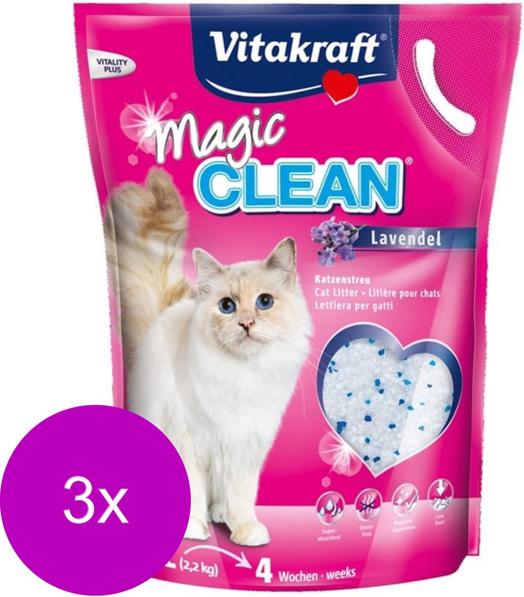 Vitakraft Magic Clean Lavendel - Kattenbakvulling - 3 X 5 L