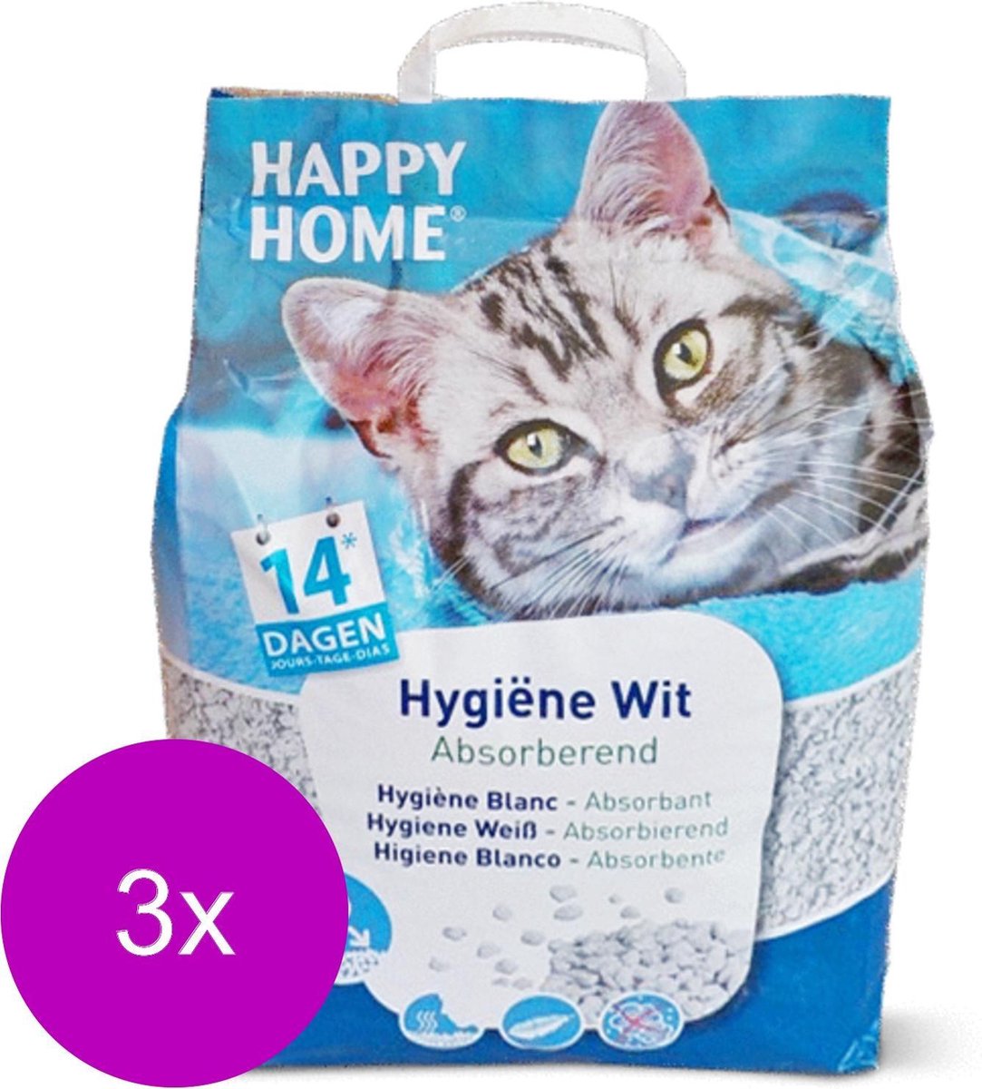 Happy Home White - Kattenbakvulling - 3 X 20 L