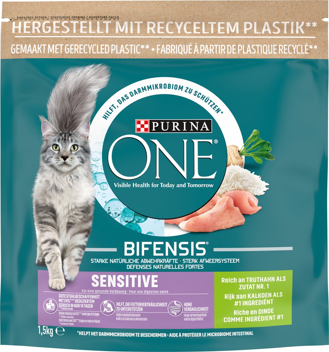 6x Purina One Sensitive Kalkoen 1,5 Kg