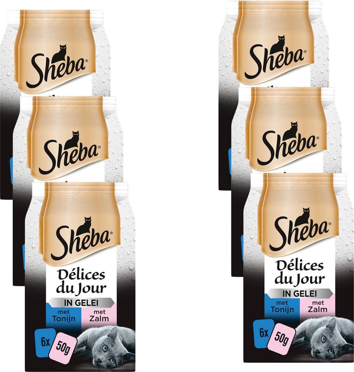 Sheba - Delices Du Jour - Katten Natvoer - In Gelei - Zalm & Tonijn - 36 X 50g