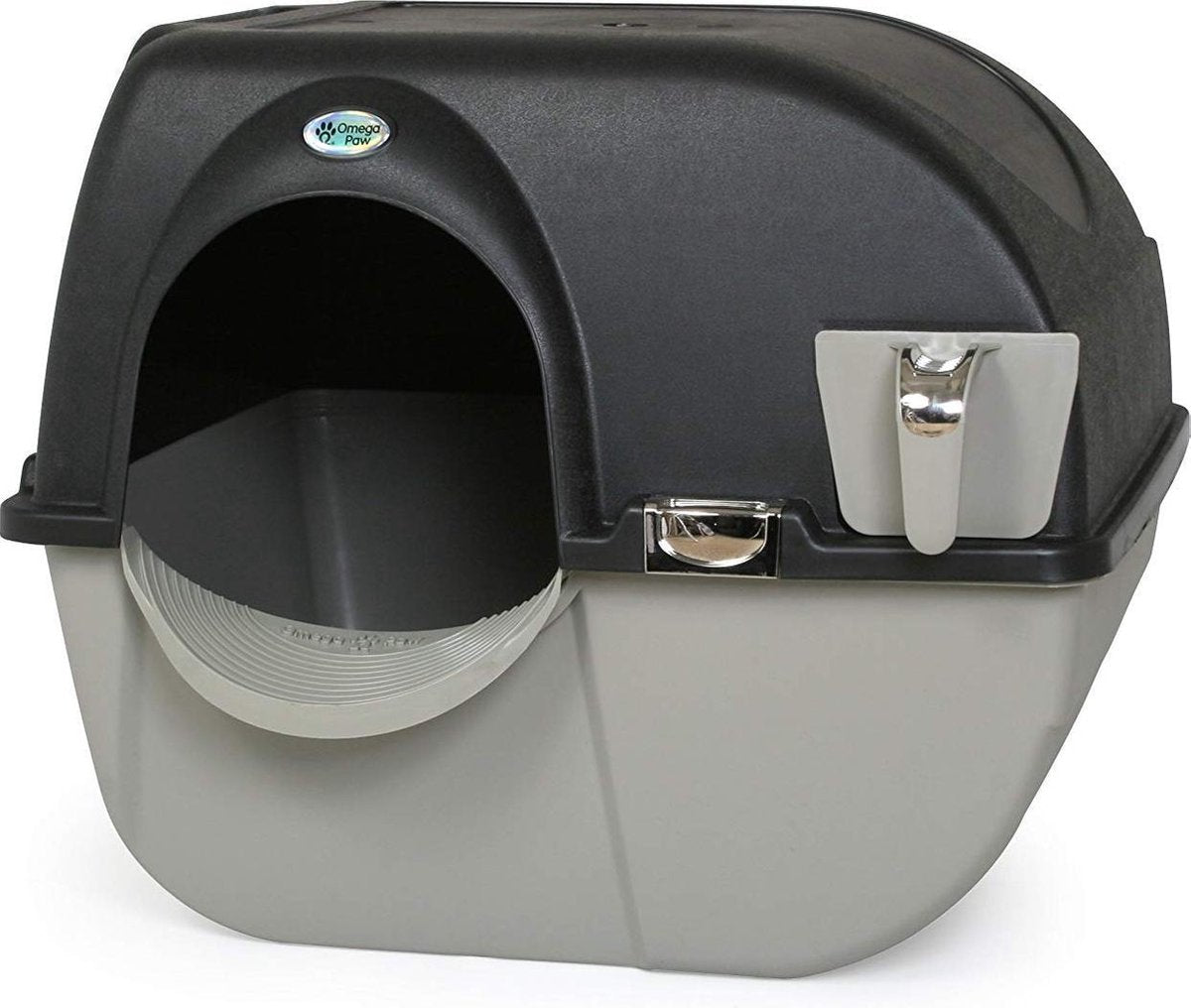Merkloos Omega Paw Zelfreinigende Kattenbak Large Deluxe Zwart + Mat