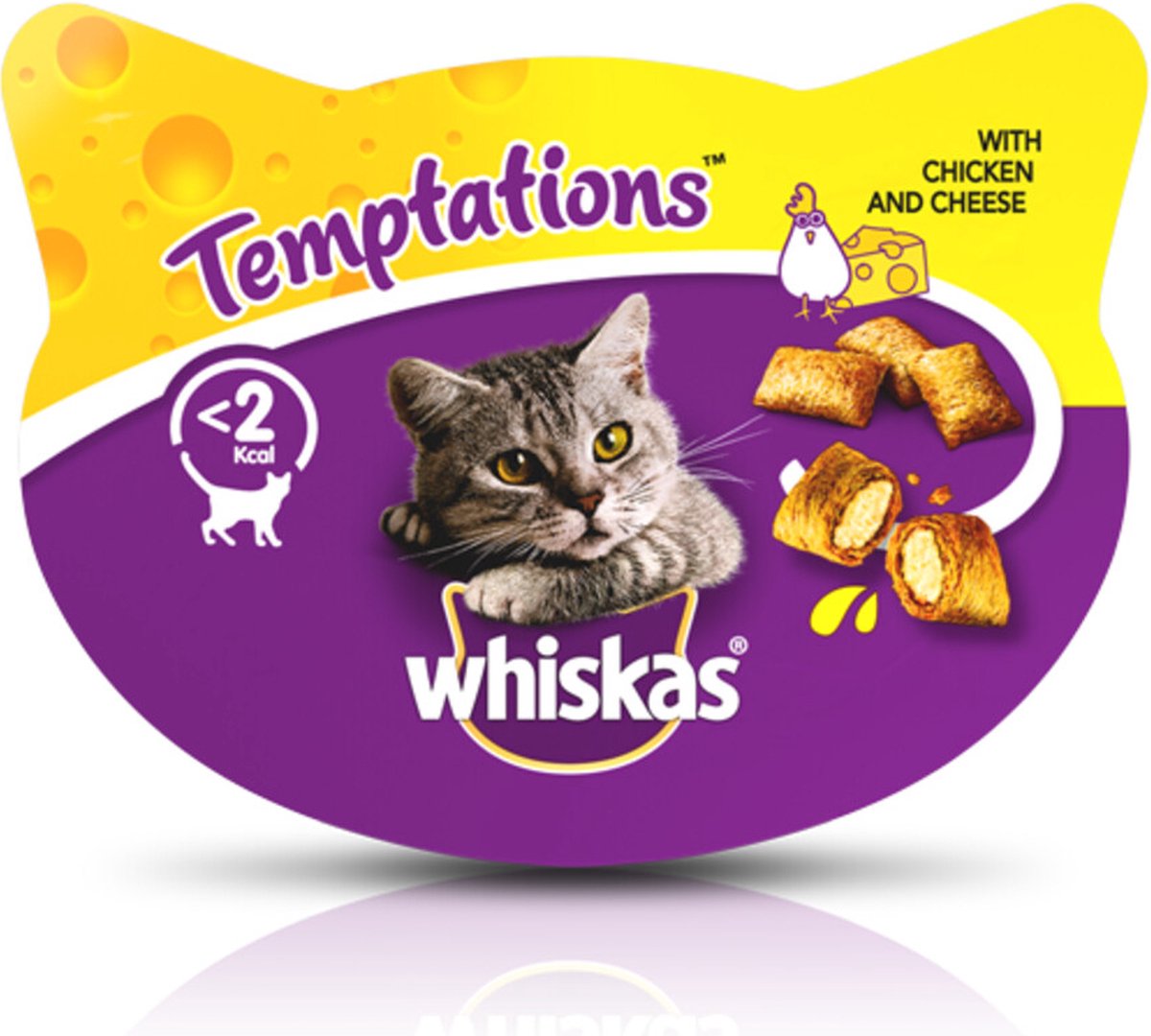 Whiskas Temptations Kattensnacks - Kip En Kaas - 8 X 60 Gr