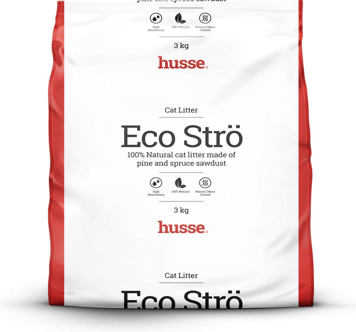 Husse Eco Stro Houtkorrels Kattenbakvulling 3 Kg