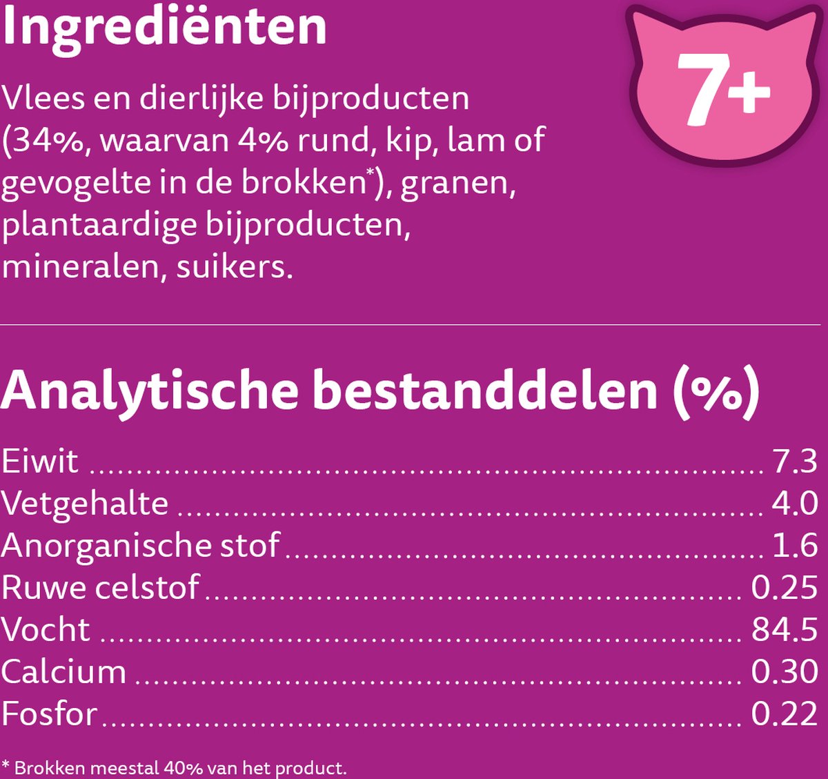 Whiskas 7+ Natvoer - Classic - Selectie In Saus - Maaltijdzakjes 48 X 85 G
