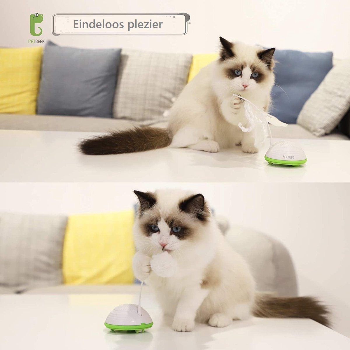 Petgeek Running Smart - Kattenspeeltjes Intelligentie - Kattenspeelgoed - Automatische Bewegingen - Kattenspeeltjes