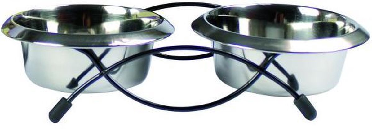 Adori Kat Standaard Met 2 Rvs Voerbakken - Voerbak - 30 X 15 X 8cm