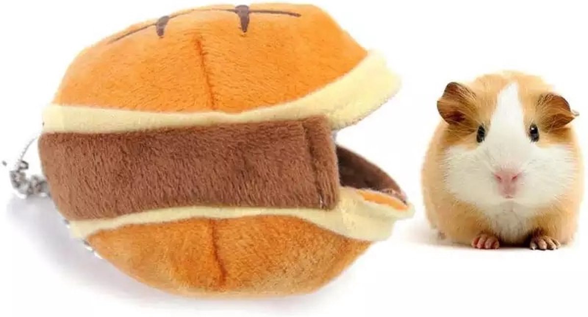 Premium Pluche Hamsterbedje Hamburger | Geschikt Voor In De Hamsterkooi | Hamster Speelgoed | Huisje | Kooi | Knuffel | Hangmat | Knaagdier | Knaagdieren | Knaagdierkooi | Knaagdierhuis | Rat | Rattenkooi | Hamster Bed