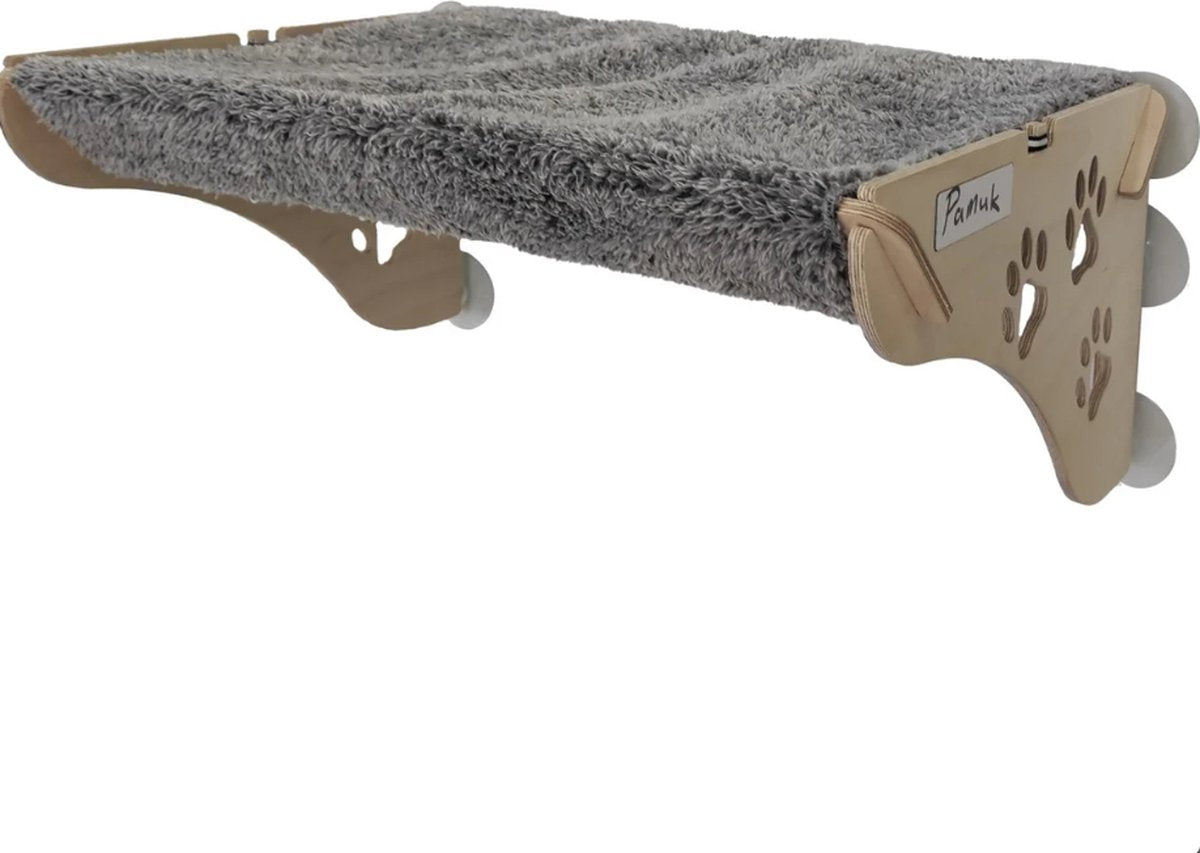Merkloos Arnillo - Kattenhangmat - Kattenhangmat Raam - Kattenmand - Kattenbed - Kattenbed Raam - Kat Decoratie - Houten Kattenhangmat