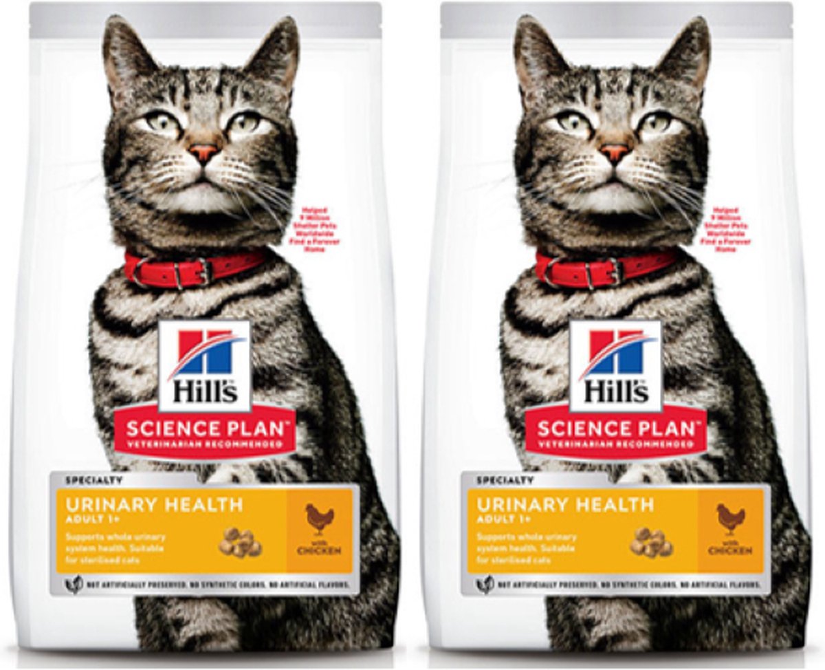 2x Hill's - Feline Adult Urinary Health Kip - Kattenvoer - 1.5kg