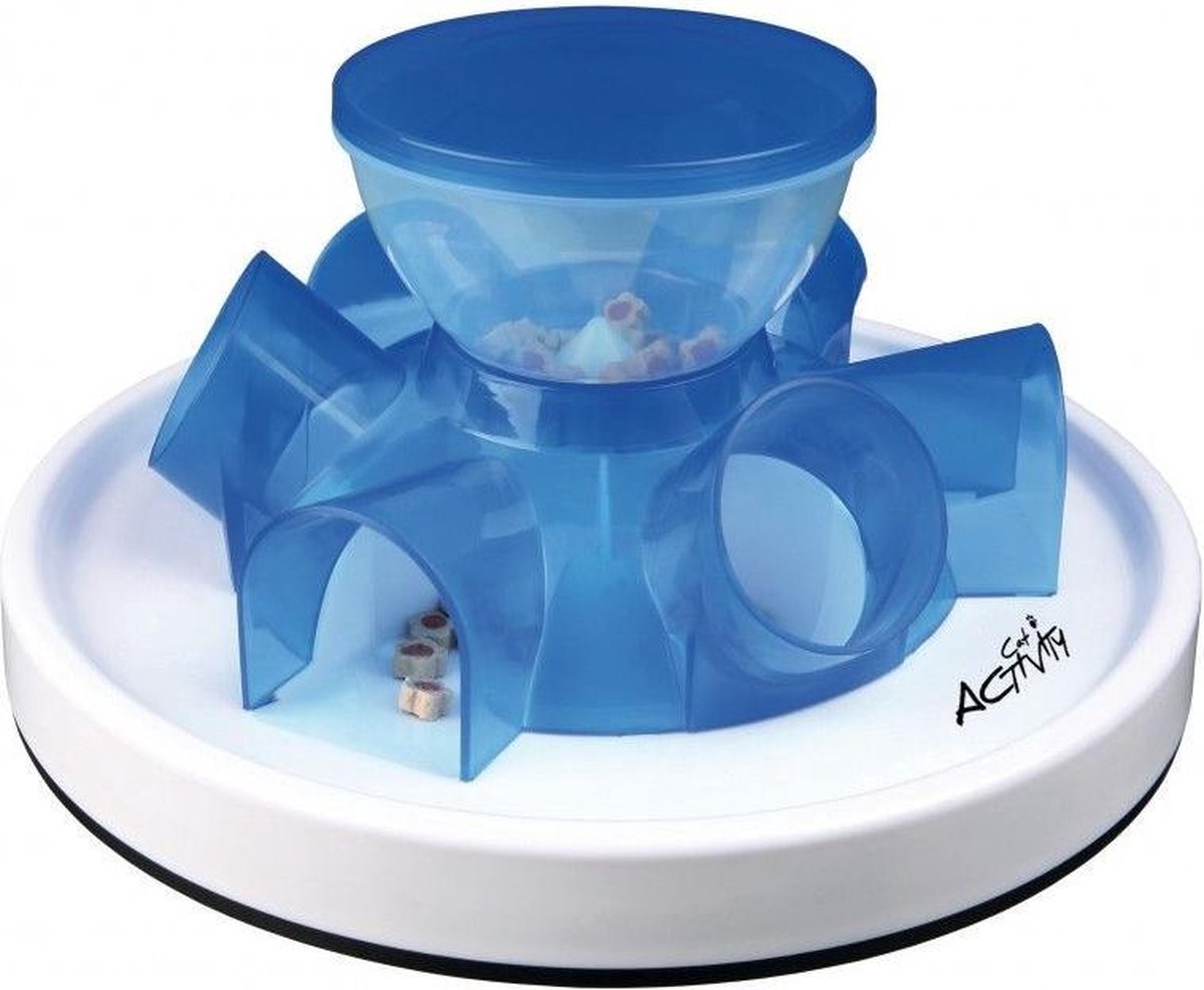 TRIXIE Kattenspeelgoed Tunnel Feeder Strategiespel - Blauw