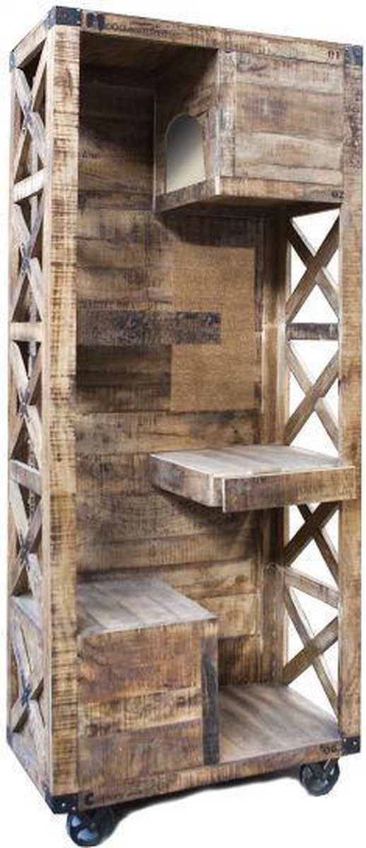 Lex & Max Kattenmeubel Op Wielen Klimmeubel Hout 95x225x50cm