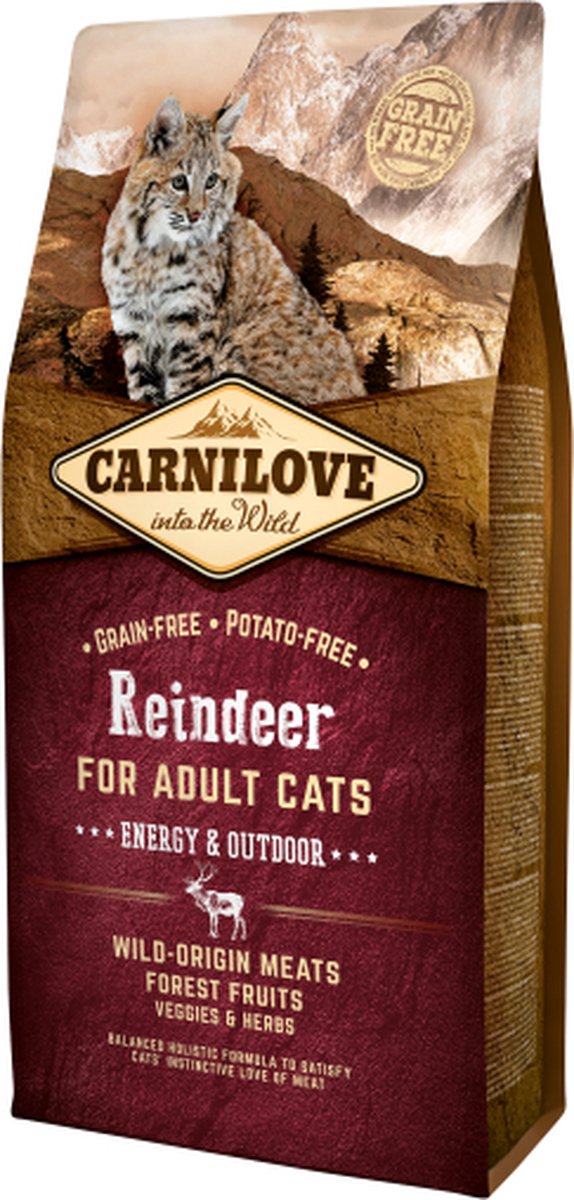 Carnilove Granenvrij Rendier Energy/Outdoor 6kg