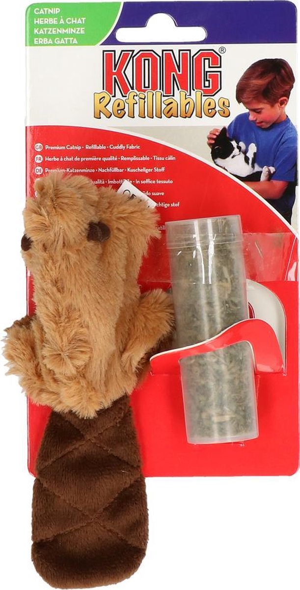 Kong Kat Catnip Bever - Speelmuis - Bruin - 3,8 X 4,5 X 4,2