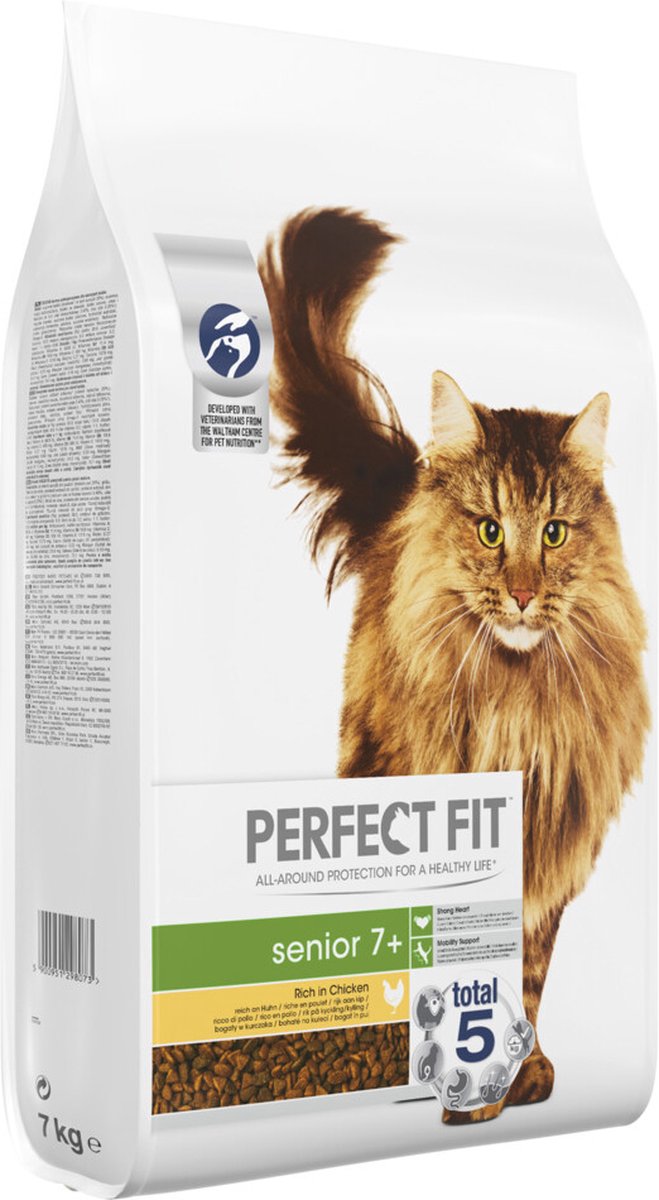 Perfect Fit Senior Voordeelzak Droge Brokjes - Katten Droogvoer - Kip - 7 Kg