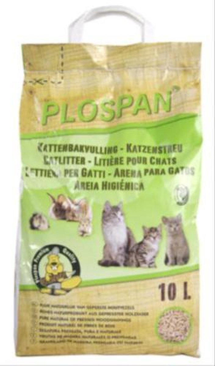 Plospan Houtkorrel Kattenbakvulling - 10 Ltr