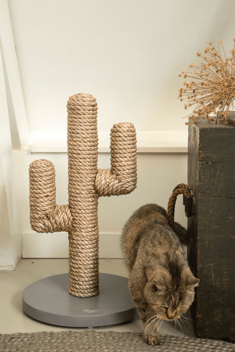 Designed By Lotte Houten Cactus - Krabpaal - Taupe - 35 X 35 X 60 Cm