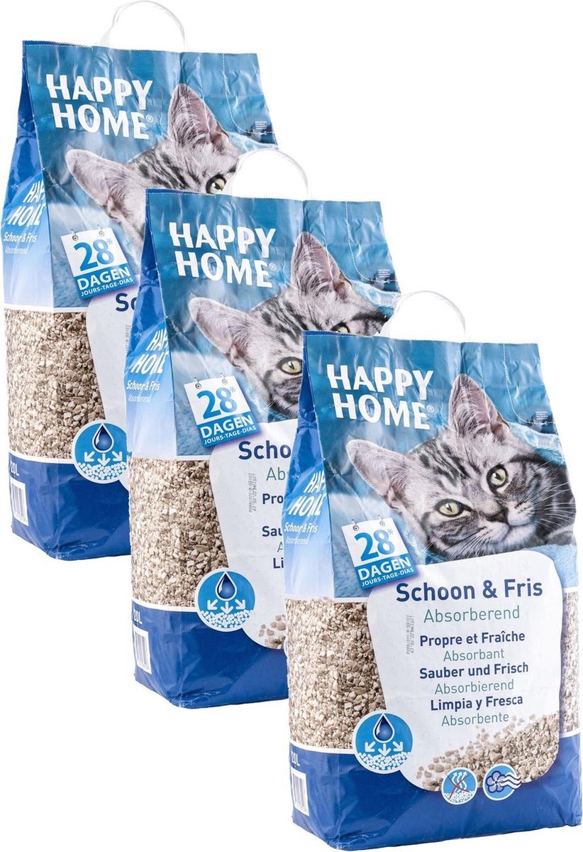 Happy Home Clean Fresh - Kattenbakvulling - 3 X 20 L