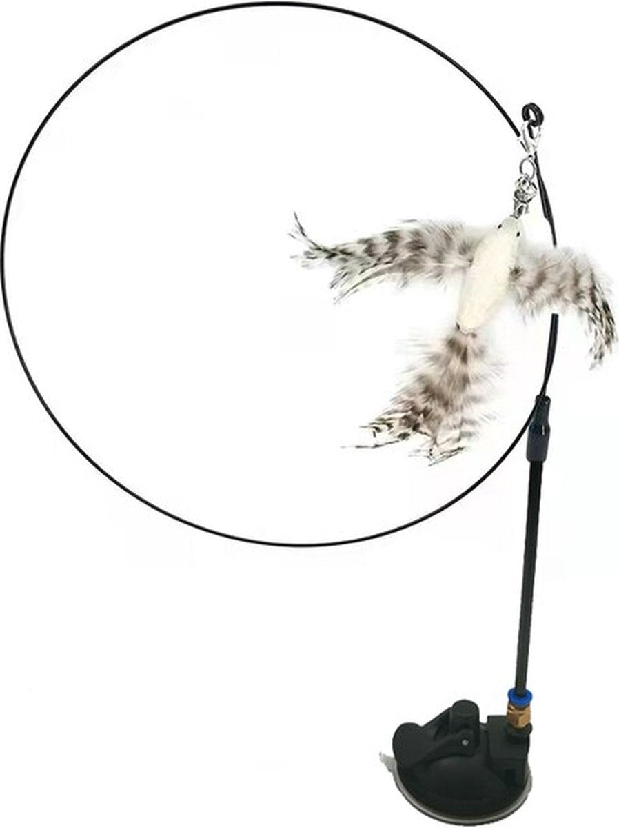 Kattenspeelgoed - Simulatie Vogel - Interactieve Grappige Kattenspeeltjes - Kattenhengel Met Zuignap + 4 Vogels + Een Kattenhengel GRATIS
