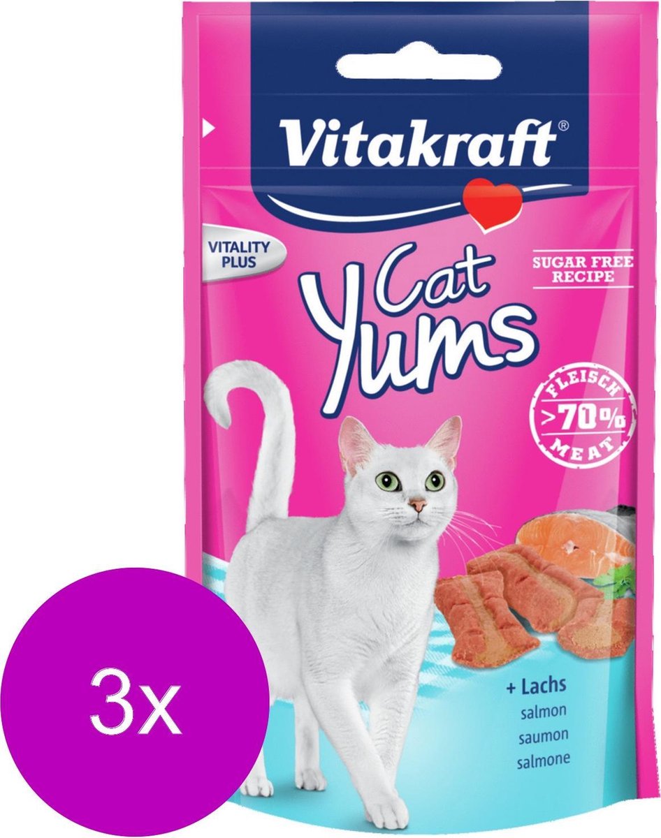 Vitakraft Cat Yums - Kat - Snack - Zalm - 3 X 40 Gr