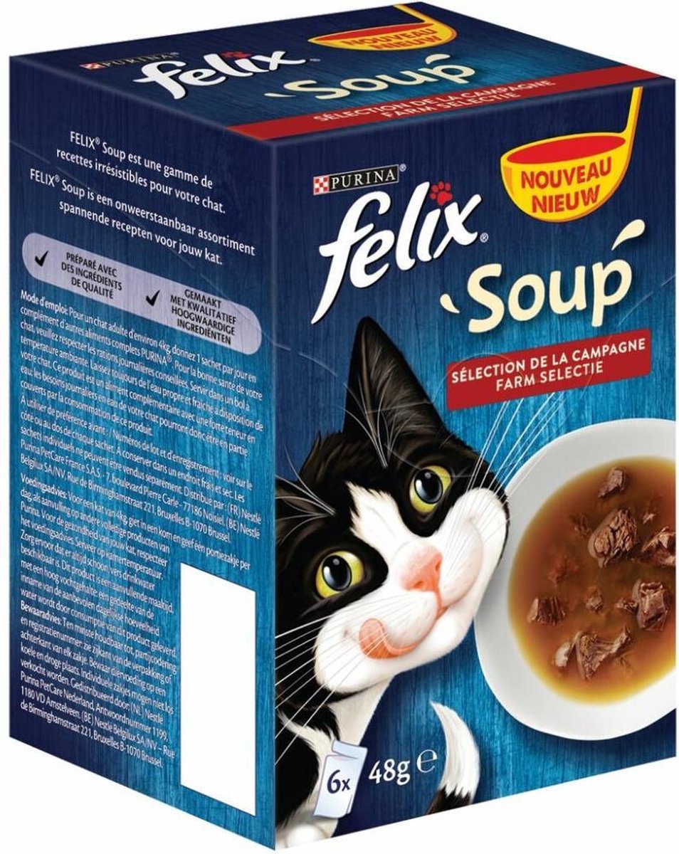 Felix Soup Vlees Selectie - Katten Natvoer - 24 X 48g