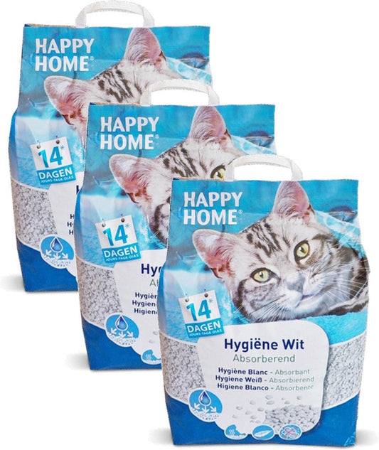  Happy Home White - Kattenbakvulling - 3 X 20 L