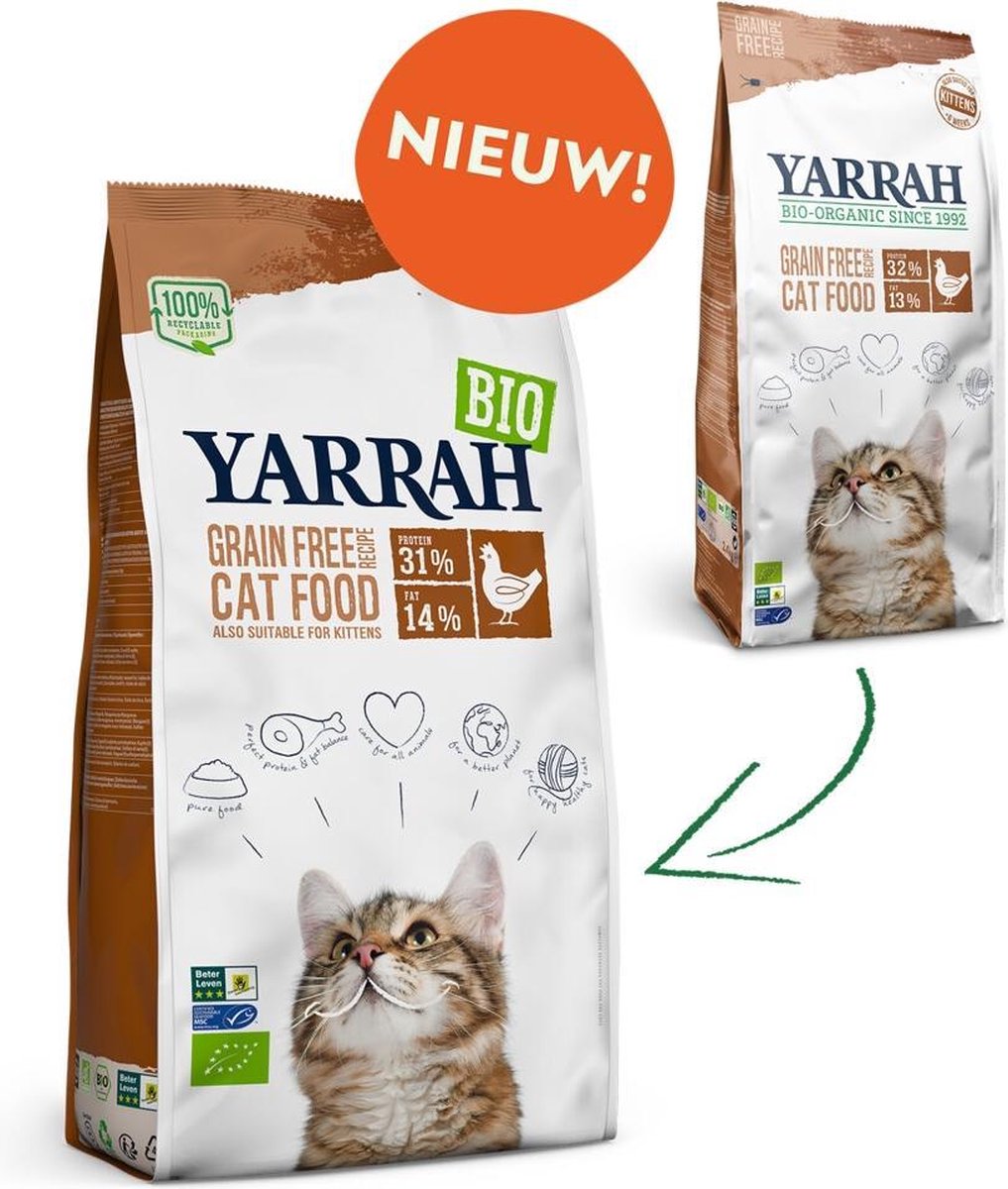 Yarrah Bio Kattenvoer Graanvrij Kip - Vis 10 Kg