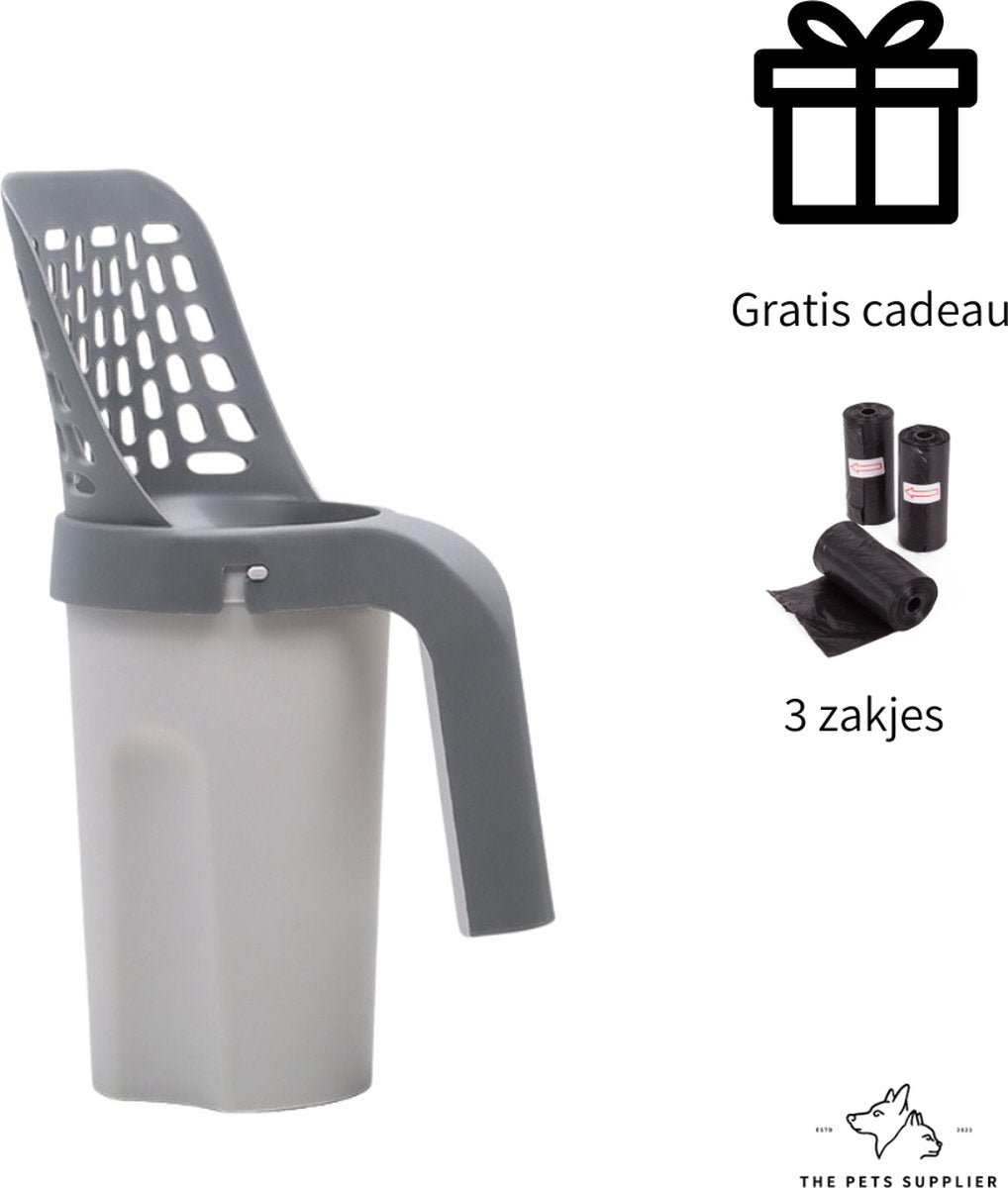  The Pets Supplier - Kattenbak Schep - Kattenbakschep Met Opvangbak - Kattenbak Grind - Kattenzakjes