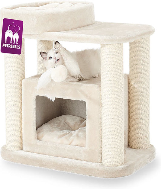  Petrebels Villa 64 Krabpaal - Creme - Modern - Stabiel - 60 X 40 X 64 Cm