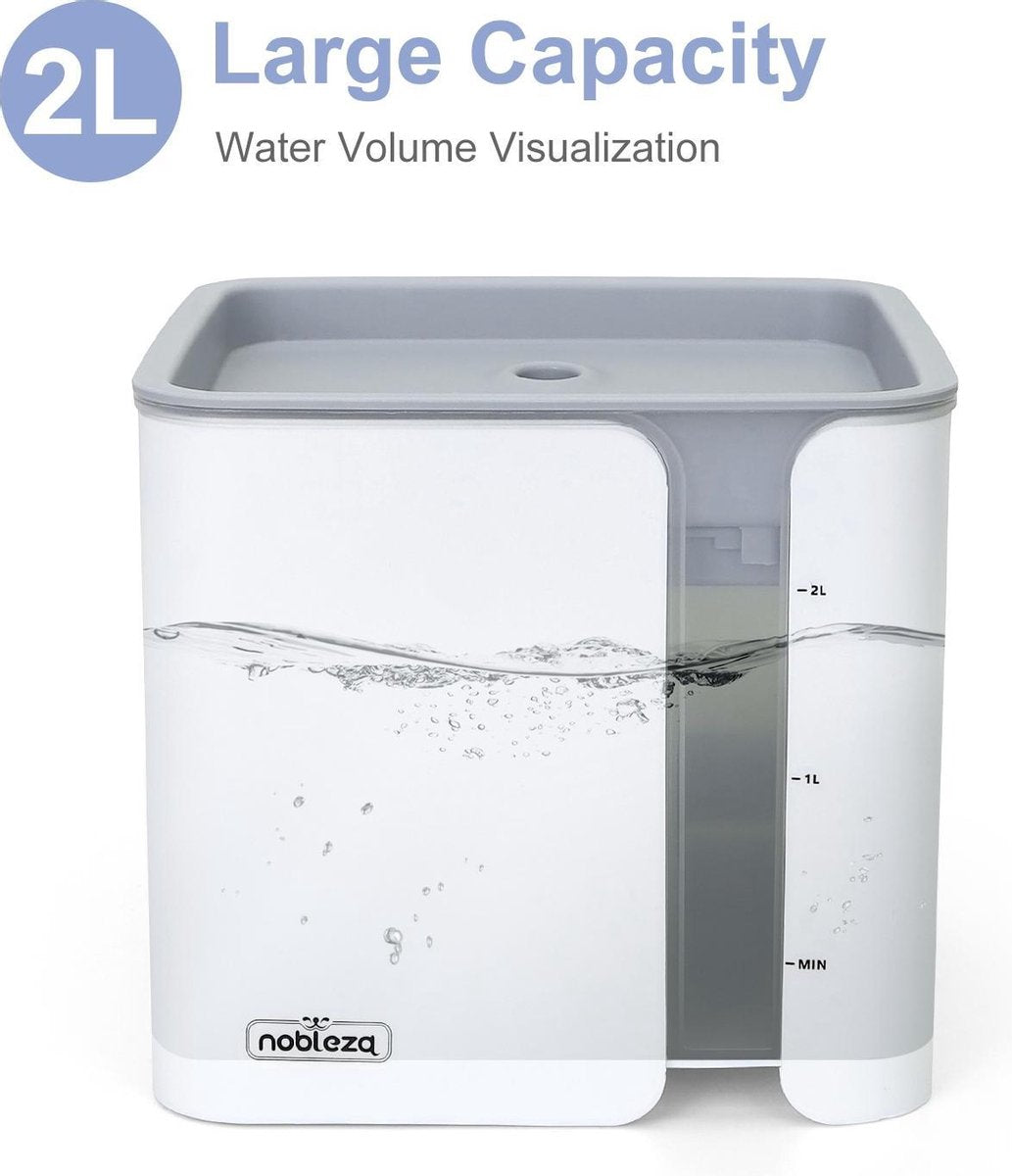  Nobleza USB Drinkfontein Voor Hond/Kat - 2L - Incl. 2 Filters - Wit