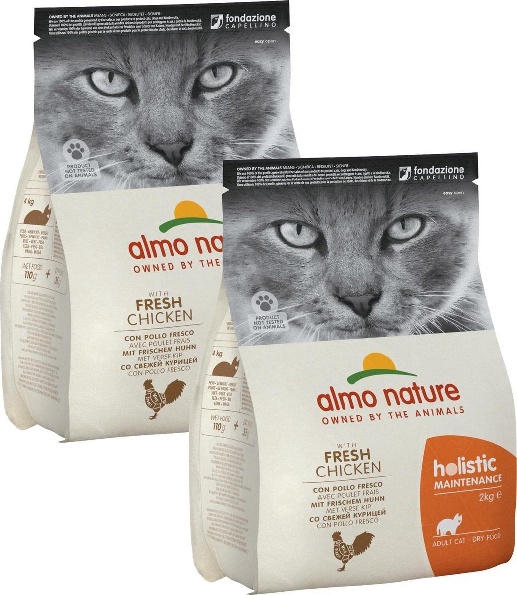  Almo Nature Cat Holistic Adult 2 Kg - Kattenvoer - 2 X Kip&amp;Rijst Holistic