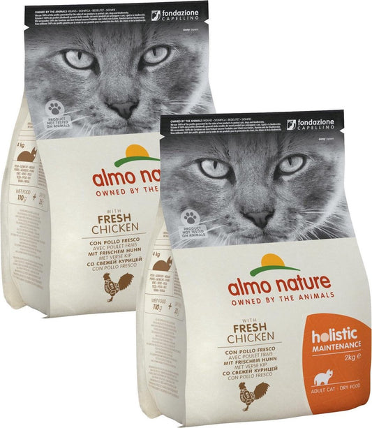  Almo Nature Cat Holistic Adult 2 Kg - Kattenvoer - 2 X Kip&amp;Rijst Holistic
