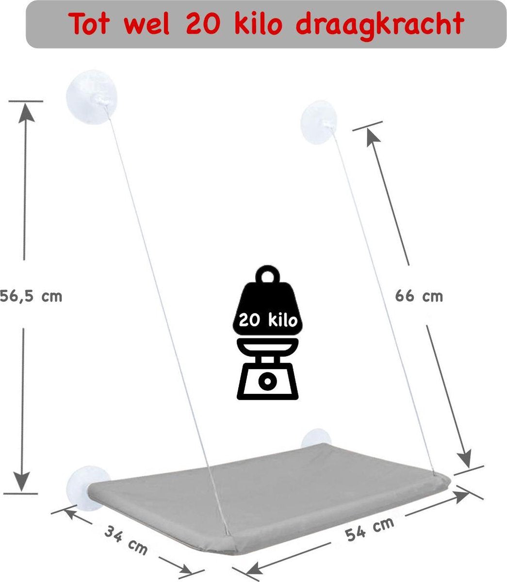 Merkloos Kattenhangmat - Kattenbed - Hangmat Kat Raam Ook Voor Radiator En Deur - Kattenmand Raam En Radiator - Katten Hangmat - Radiatorhangmat Kat Kattenstoel - Tijdelijk Met Extra Hangmat Hoes