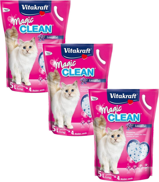  Vitakraft Magic Clean Lavendel - Kattenbakvulling - 3 X 5 L
