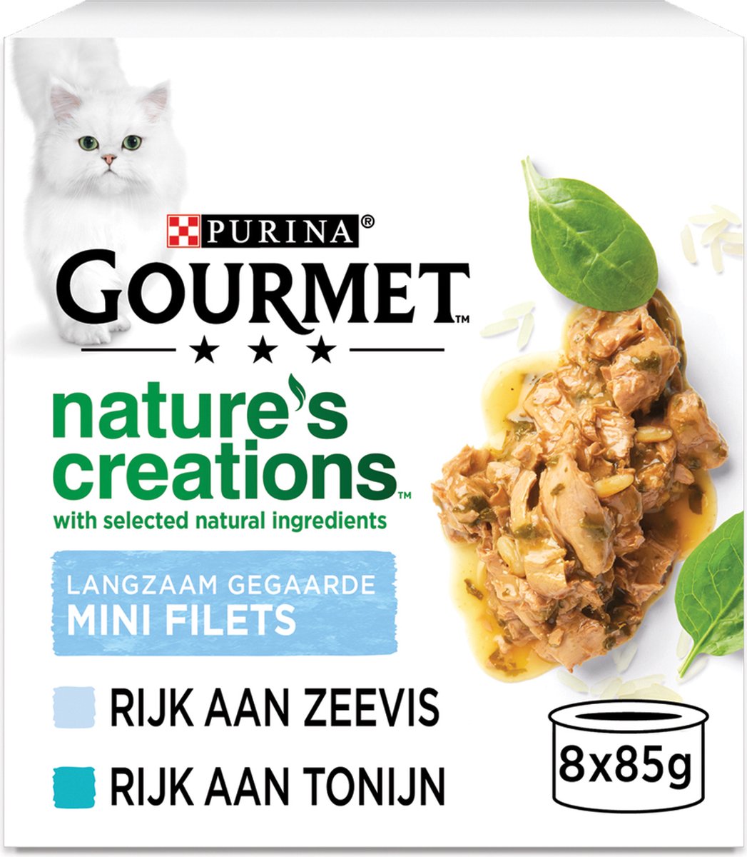  Gourmet Nature's Creations - Kattenvoer Natvoer - Zeevis - 48 X 85 Gr
