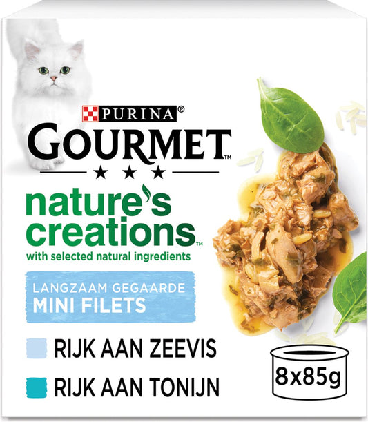  Gourmet Nature's Creations - Kattenvoer Natvoer - Zeevis - 48 X 85 Gr