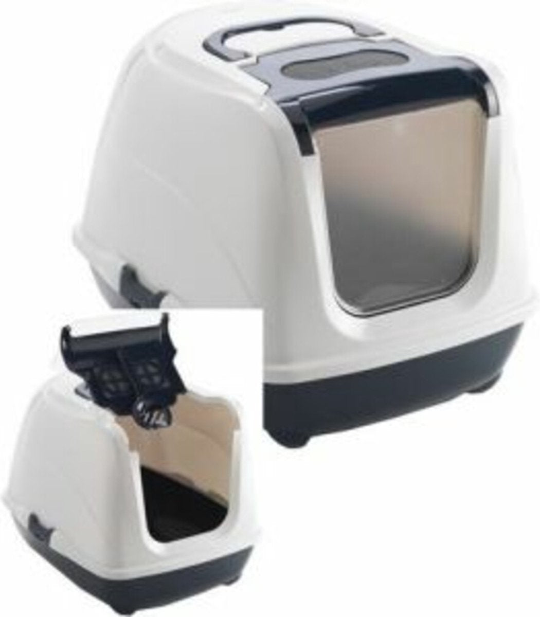  Moderna - Kattenbak - Flip Cat Jumbo - Donkerblauw/wit - 41,0x43,9x57,6 Cm