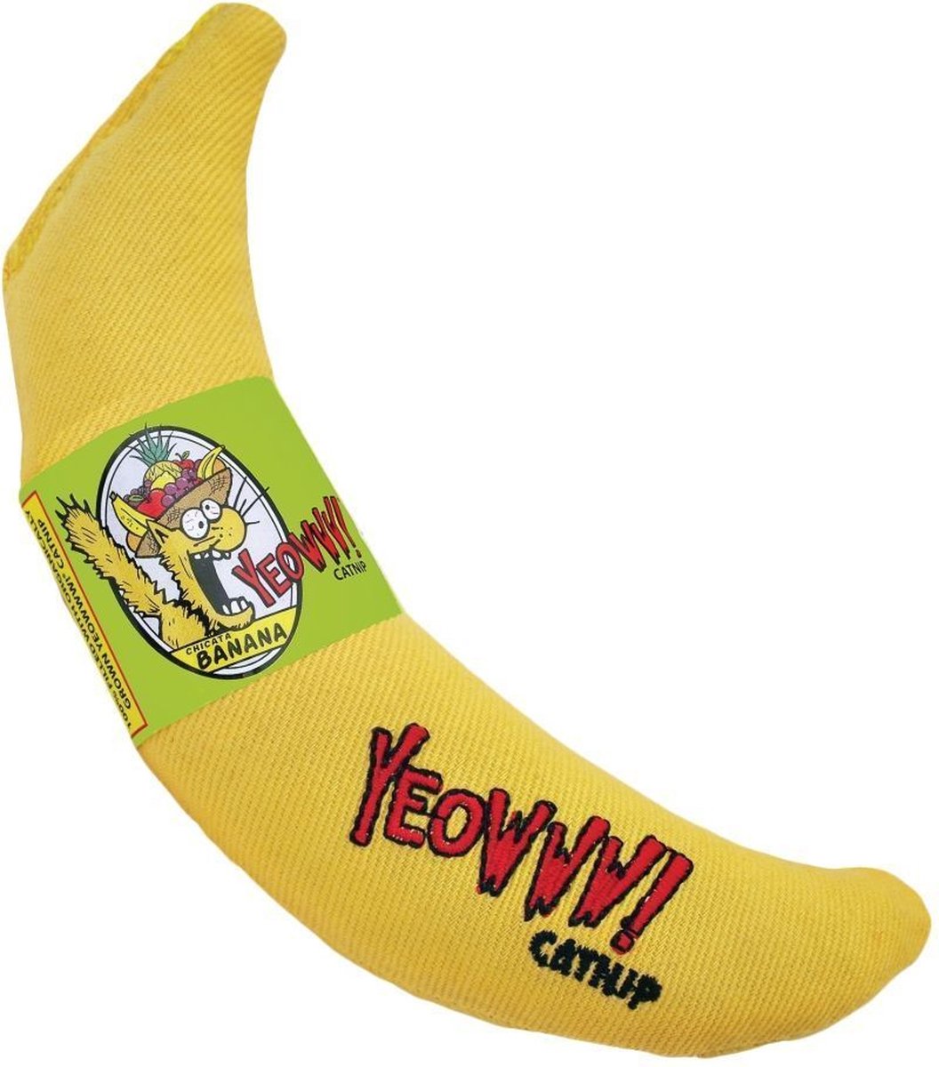  Yeowww! Chicata Banana - Speeltje Voor Katten Met Kattenkruid - De Meest Krachtige Catnip Ter Wereld – Onweerstaanbaar – Katoen – 17.7 Cm - Geel