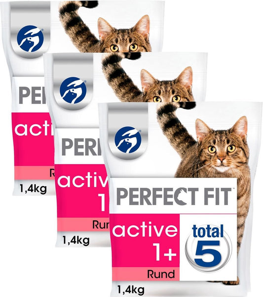  Perfect Fit Droogvoer Active Rund - Kattenvoer - 3 X 1.4 Kg