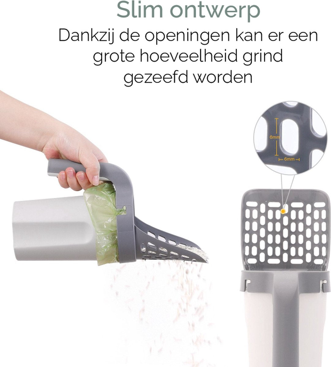  Fliksy Kattenbak Schep - Kattenbak Schepje Met Bakje - Kattenzakje - Katten - Haarverwijderaar - Kattenspeeltje