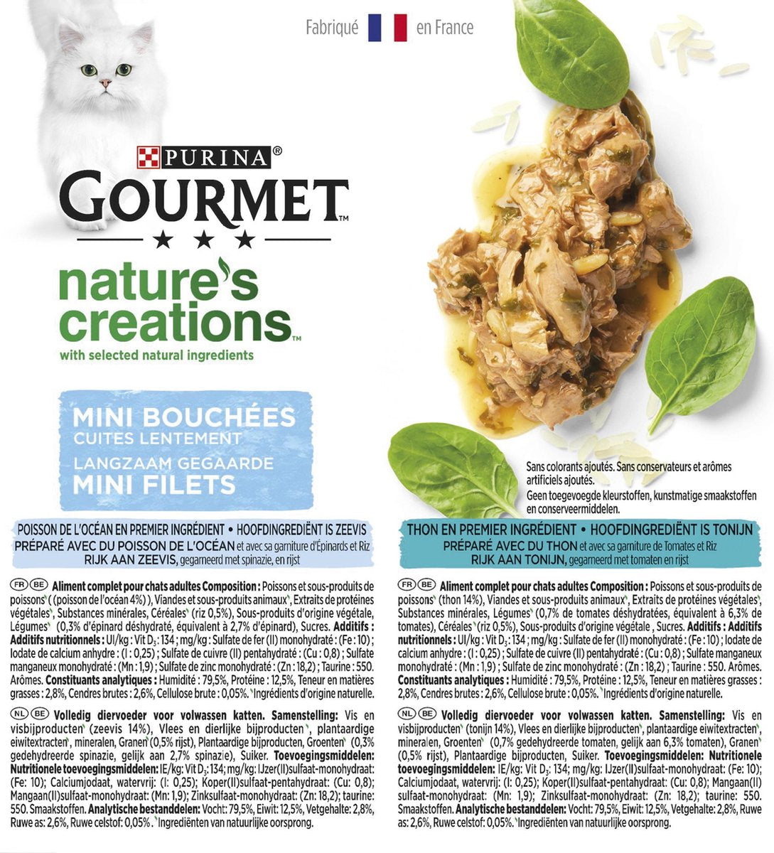  Gourmet Nature's Creations - Kattenvoer Natvoer - Zeevis - 48 X 85 Gr