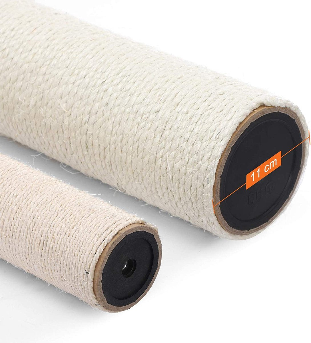 Songmics PCT01M Krabpaal Met XXL-uitkijkplatform, Liggend Hol, Grote Knuffelgrot, Verstelbare Elementen, Extra Dikke Stammen Volledig Gewikkeld In Sisal, Stabiel, Beige