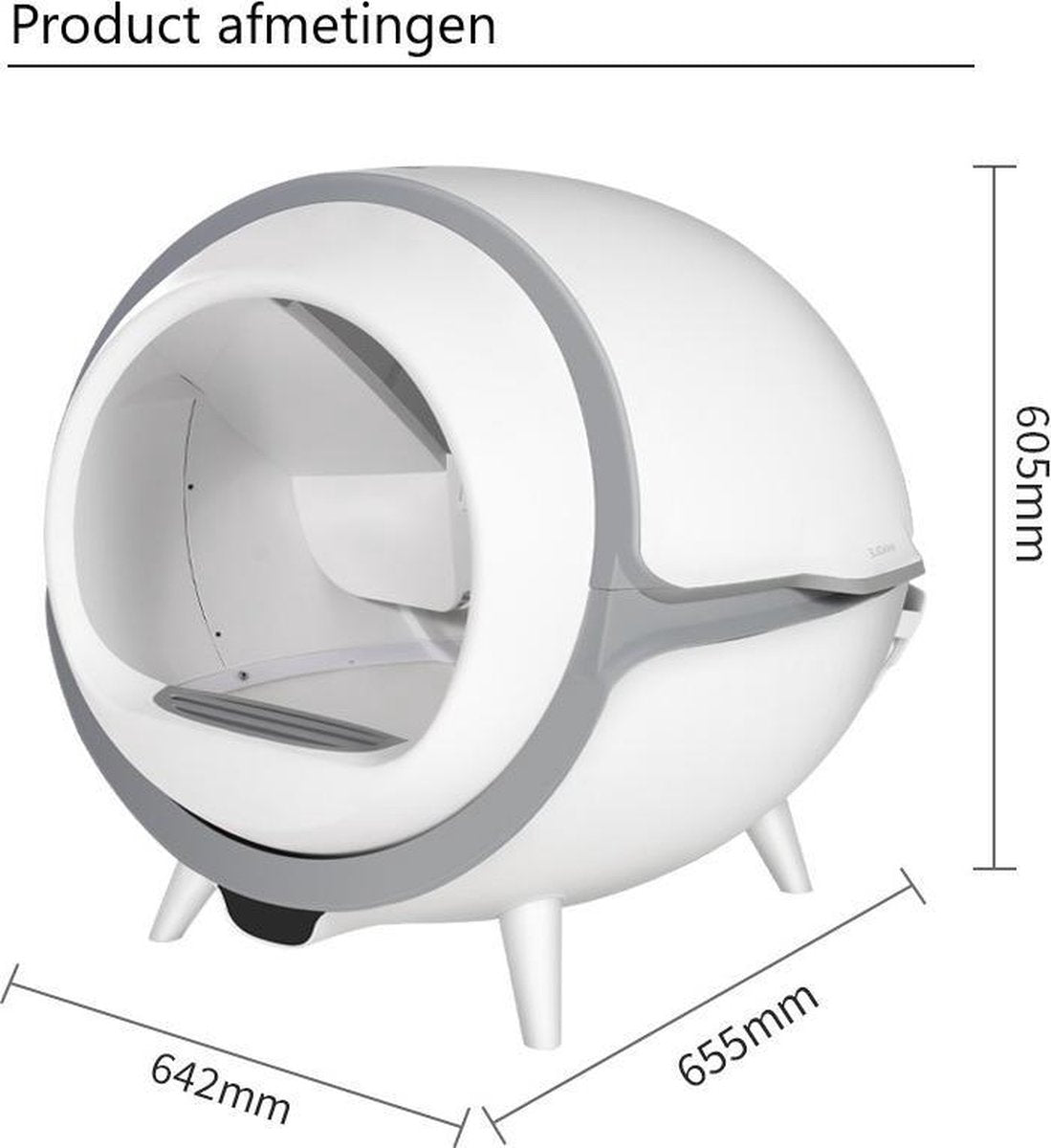 Merkloos Premium Kattenbak - Automatische - Zelfreinigende - Elektrische Kattenbak - Design Kattenbak