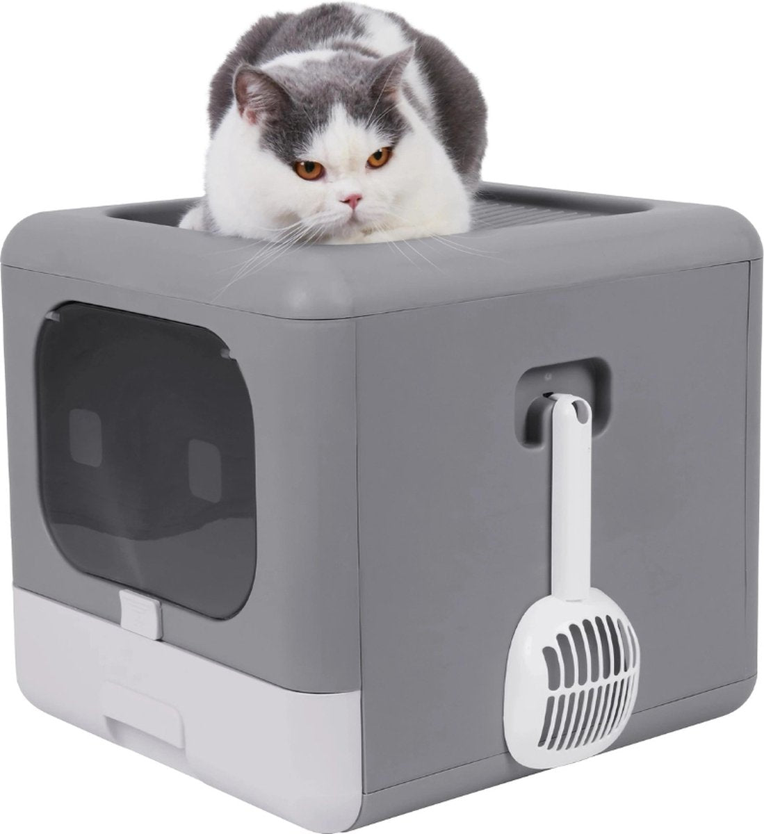 Merkloos Zelfreinigende Kattenbak - Automatische Kattenbak - Kattenbak Zelfreinigend - Electrische Kattenbak - Grijs