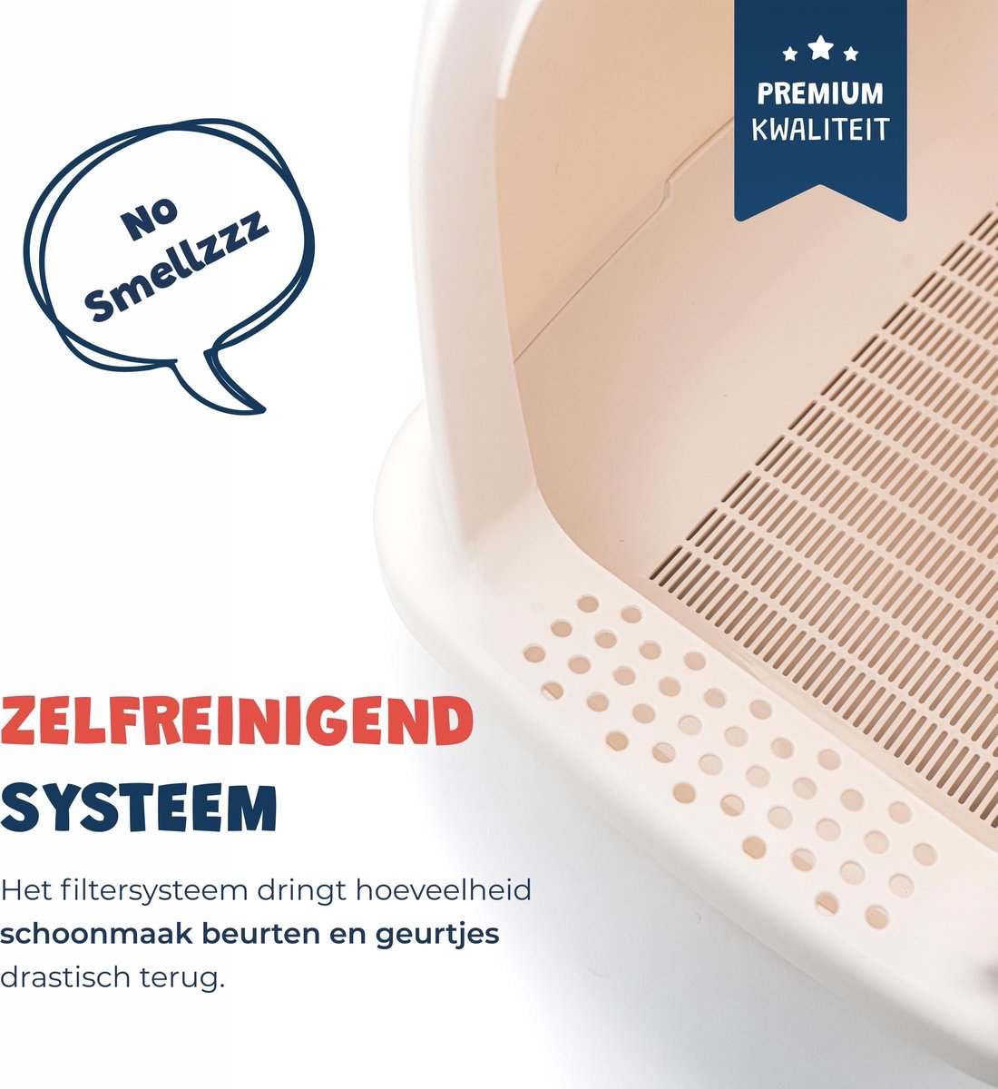  JC Pets Premium Kattenbak Systeem - Inclusief 2.5KG / 4L Kattenbakvulling - Zelfreinigend