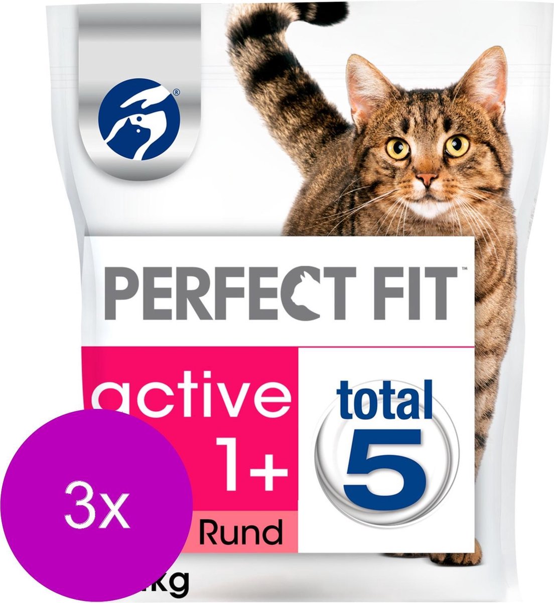  Perfect Fit Droogvoer Active Rund - Kattenvoer - 3 X 1.4 Kg