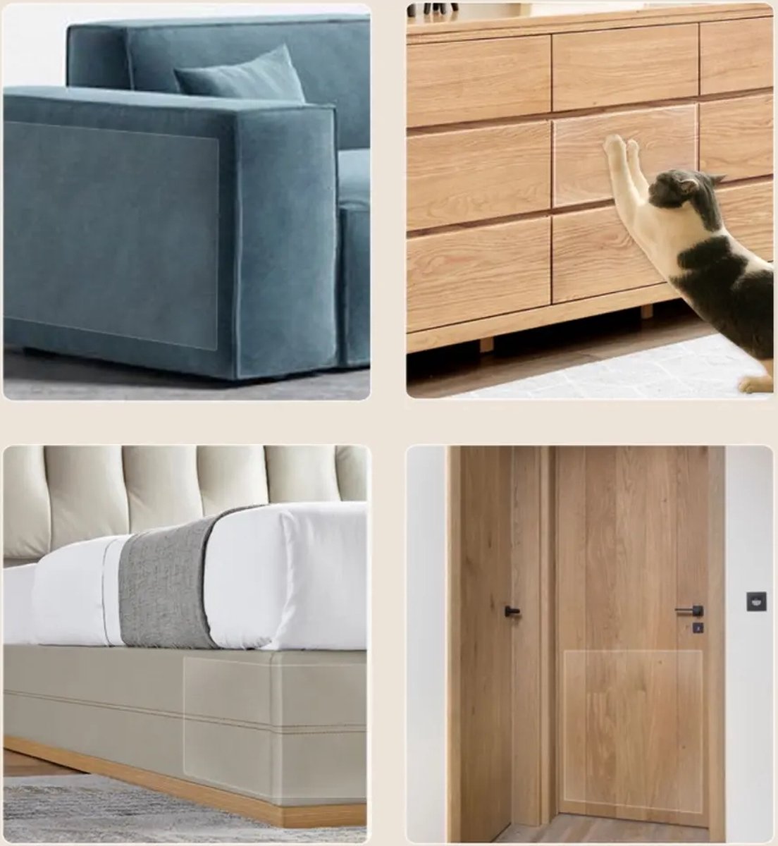  Antikrab Vellen Voor Katten - 10 XXL Vellen - 43.2 X 30,5 Cm - Katten Meubel Bescherming - Anti Krab Katten - Zonder Punaises - Transparant - Bankbescherming - Enkelzijdig Klevend - Anti Krab Training