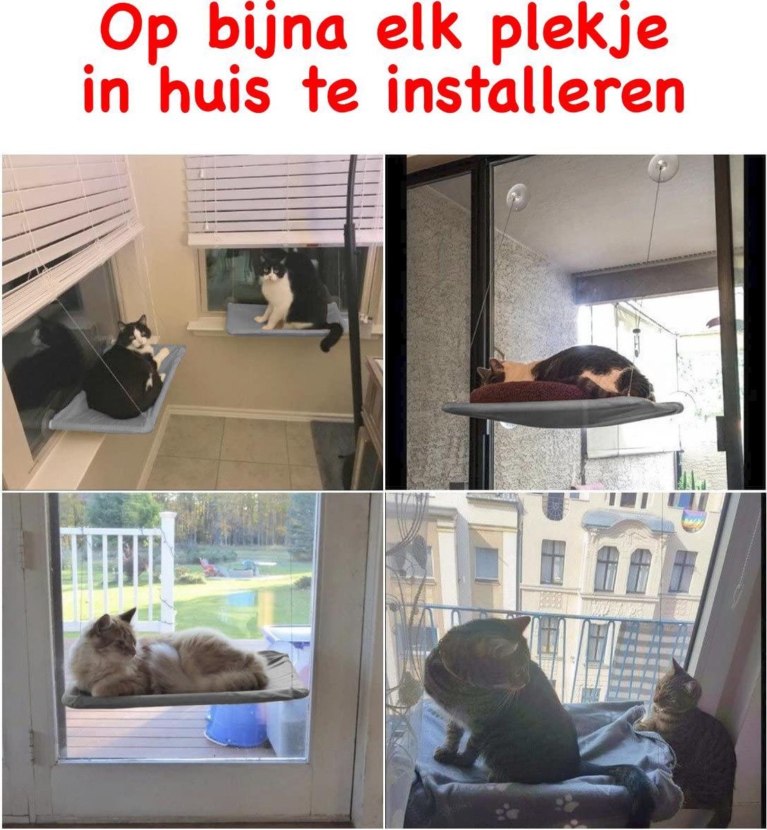 Merkloos Kattenhangmat - Kattenbed - Hangmat Kat Raam Ook Voor Radiator En Deur - Kattenmand Raam En Radiator - Katten Hangmat - Radiatorhangmat Kat Kattenstoel - Tijdelijk Met Extra Hangmat Hoes