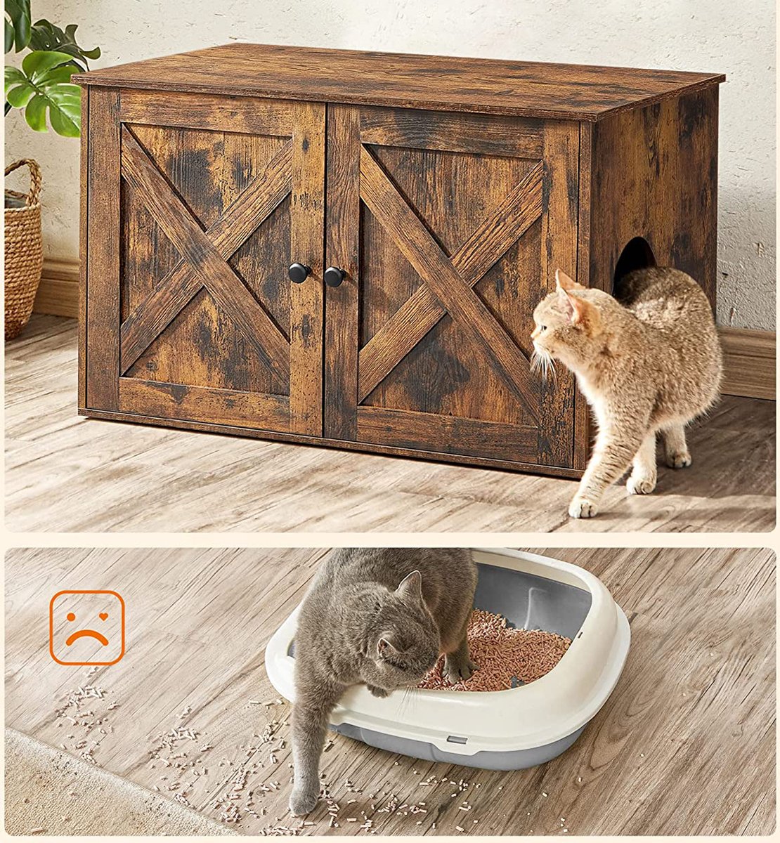  Kattenbak Kast, Kattentoilet, Vintage