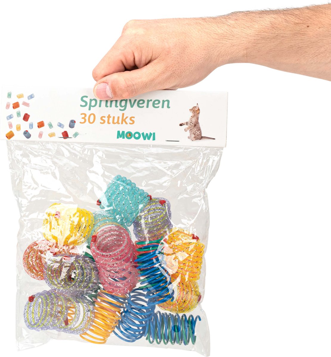  Moowi - Springveren 30 Stuks - Kat - Kattenveertjes - Kattenspeelgoed