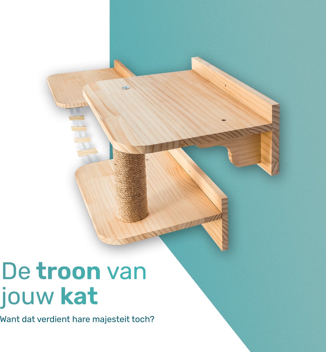  LBB - Katten Klimmuur - Ladder En Krabpaal - Katten Klim Wand - Krabpaal Muur - Klimmuur Kat - Krabpaal Voor Grote Katten